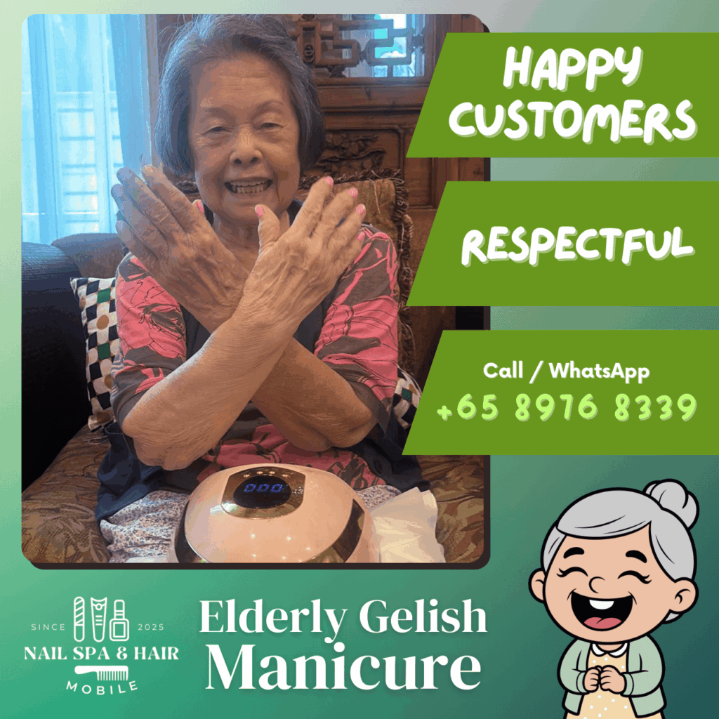 Elderly Gelish Manicure in Singapore